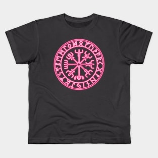 Pink Neon Vegvisir Kids T-Shirt